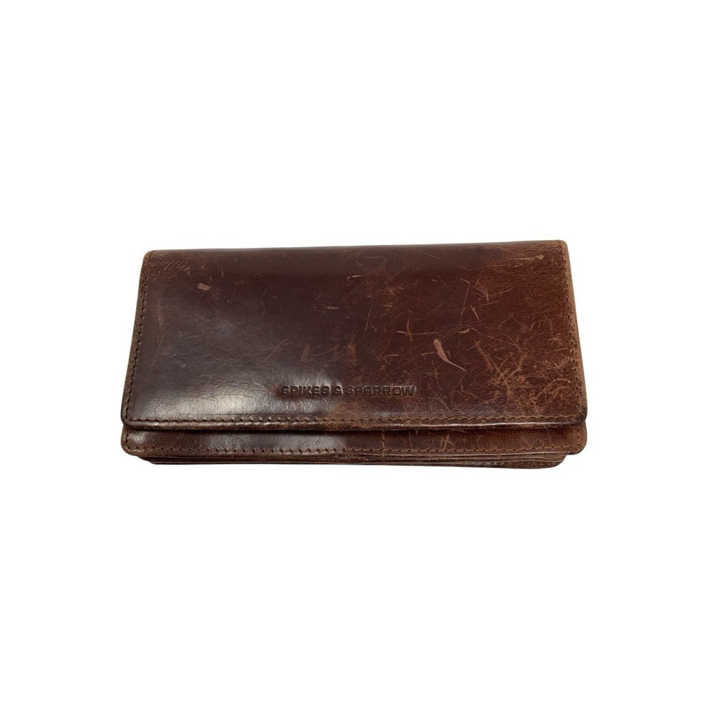 Spikes & Sparrow Genuine Leather Wallet Brown Accordion‎ Multi Compartment